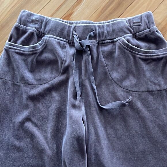 Talbots soft stretch velour drawstring straight leg pants. Petite medium. - Picture 2 of 4